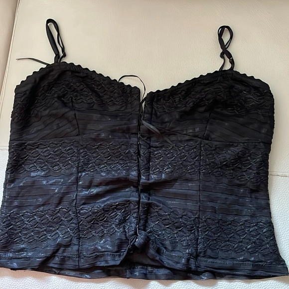 Rampage Black Lacey Corset Style Tank Top NWT - Picture 1 of 8